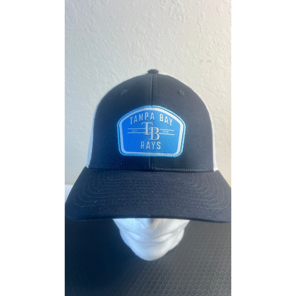 Tampa Bay Rays Fan Favorite Trucker Hat Navy Blue White Mesh Snapback MLB Cap
